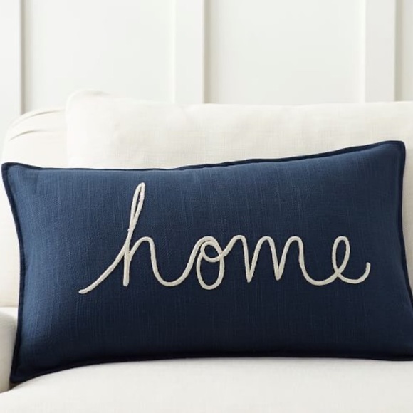 Pottery Barn Accents Pottery Barn Home Sentiment Embroidered Lumbar